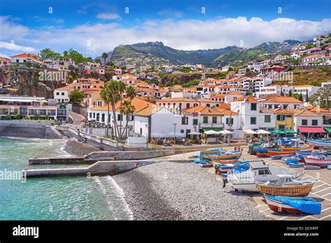 Fishing Village Camara De Lobos Madeira Island Portugal Stock Photo