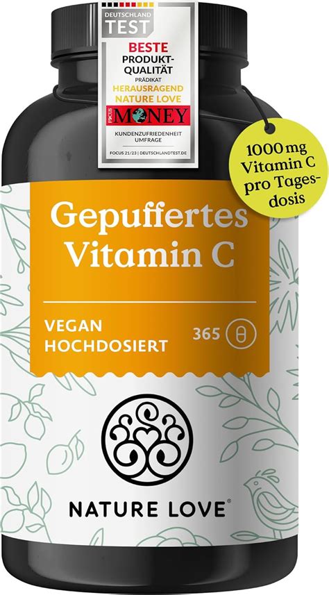 Nature Love Gepuffertes Vitamin C Hochdosiert Mit Mg Vitamin C