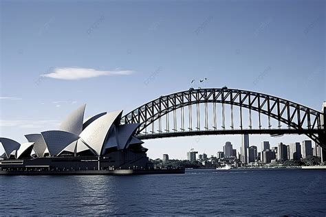 Opera House And Bridge At Sydney Harbour Background, River ...