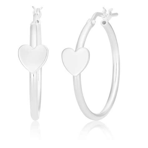 Sterling Silver Heart Hoop Earrings Grahams Jewellers