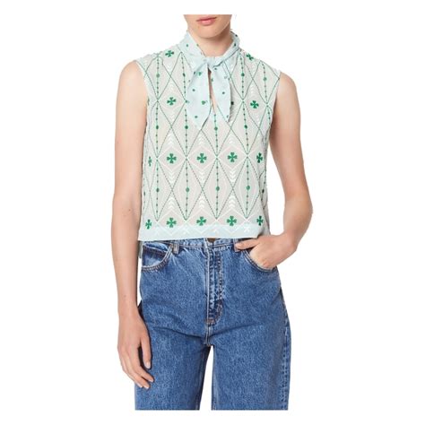 Sandro Aylee Sleeveless Pussy Bow Top EvaChic