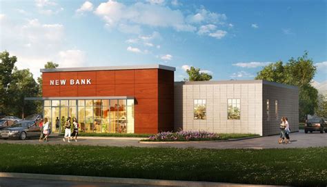 3D Rendering- Exterior visualization of commercial bank | United-BIM