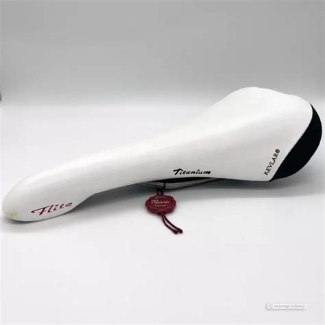 Nos Vintage Selle Italia Flite Titanium Saddle White Black New In