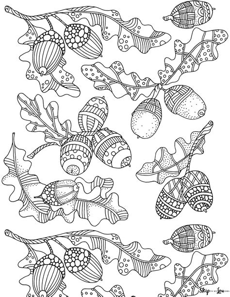 Printable Coloring Acorns Coloring Pages