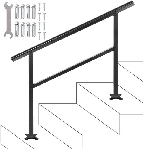 Happybuy Steps Handrail Adjustable Railing For Outdoor Stairs