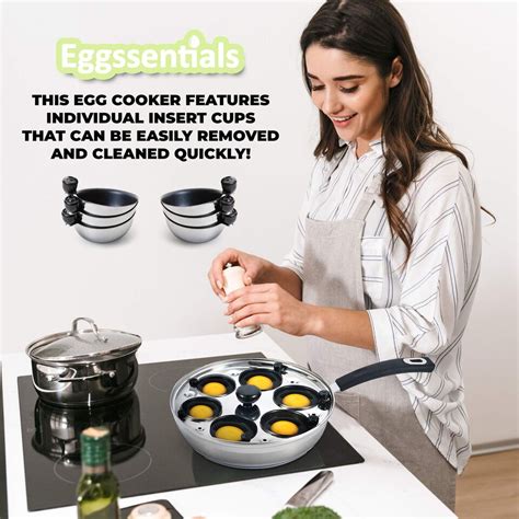 Eggssentials Egg Poacher Pan Nonstick Poached Egg Maker Stainless