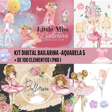 Kit Digital Bailarinas Aquarela 2 Elo7 Produtos Especiais