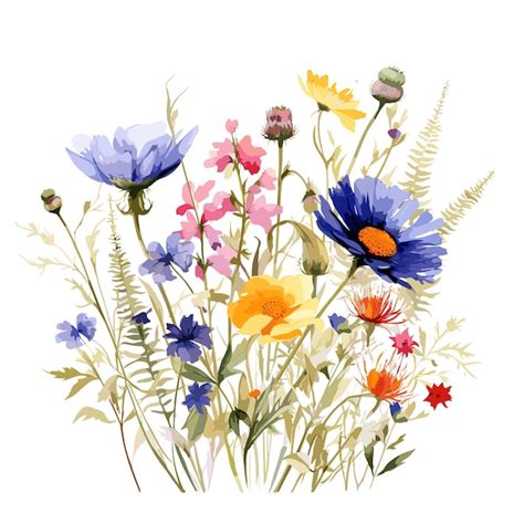 Premium Vector | Bouquet of wildflowers