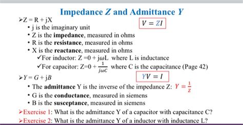 Solved Impedance Z And Admittance Y Z R Jx V Zi •j Is The