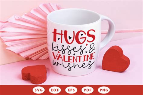 Hugs Kisses And Valentine Wishes Svg Gráfico Por Craftlabsvg · Creative