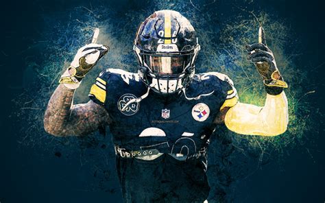 Download wallpapers LeVeon Bell, 4k, art, Pittsburgh Steelers, USA ...