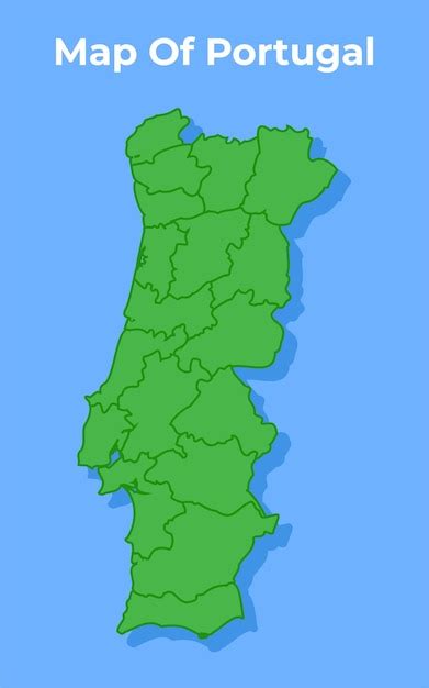 Premium Vector Portugal Detailed Country Map In Green Vector Illustration