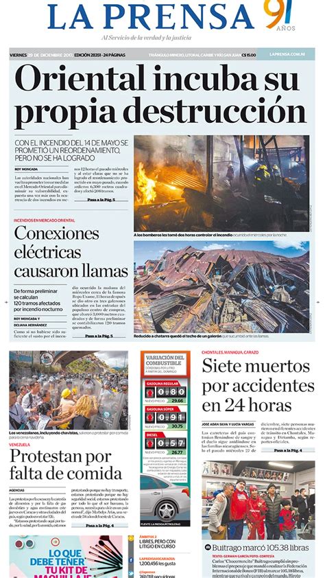 La Prensa Nicaragua Viernes 29 De Diciembre De 2017 Infobae