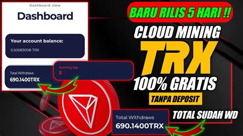 BARU RILIS Mining Tron Gratis Tercepat 2022 New Trx Mining Site 2022