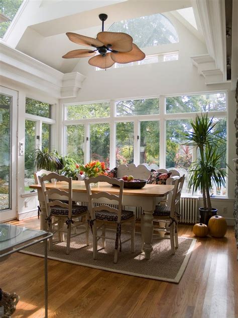 Tropical Ceiling Fans Dining Room Traditional With Arched Window