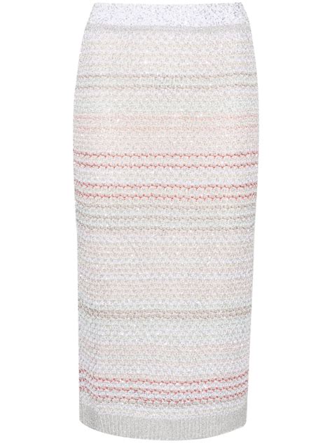 Missoni Sequined Midi Pencil Skirt White FARFETCH