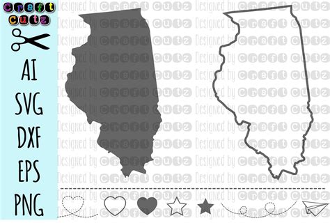 Dxfaiepspng Illinois Frames Silhouette Vinyl Cutting Fileillinois