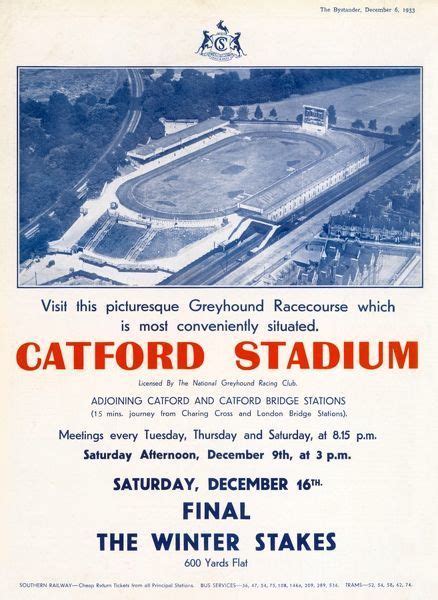 Print Of Catford Stadium Advertisement Stadium Greyhounds Racing