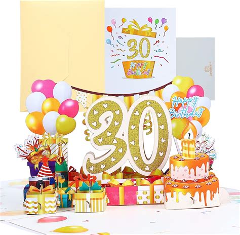 Joyoldelf Carte D Anniversaire De 30 Ans Pop Up 3D Carte Pop Up 3D