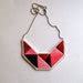 Small Embroidered Geometric Bib Necklace In Beautiful Pinks