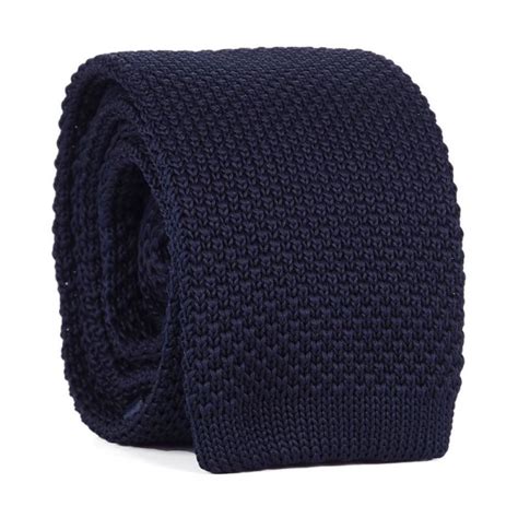 Cravate Tricot Bleu Marine