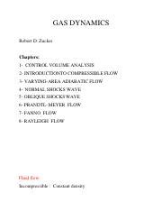 1.pdf - GAS DYNAMICS Robert D. Zucker Chapters: 1- CONTROL VOLUME ...