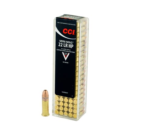 Cci 22 Long Rifle Lr 36gr Mini Mag High Velocity Copper Plated Hollow Point 100 Box