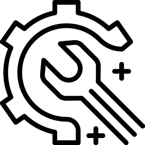 Maintenance Icon Wrench And Gear Cogwheel Icon Vector Art At