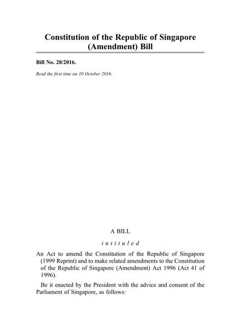 Pdf Constitution Of The Republic Of Singapore Amendment Bill Home Parliament