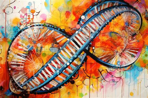 Premium Photo Chromosomal Canvas Painting With Biotechnology