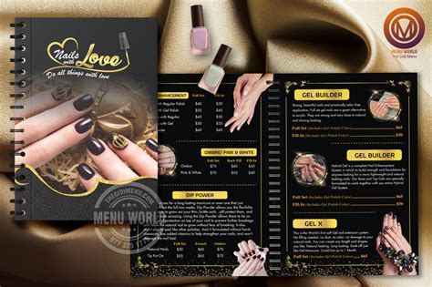 Thiết Kế Menu Nail Tiếng Anh Đẹp Hiện Nay Thế Giới Menu