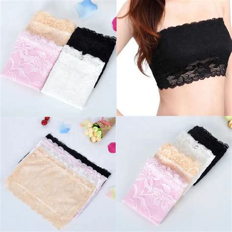 Hot Sale Sexy Solid Women Stretch Strapless Soft Comfortable Lace Boob