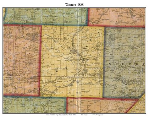 Western 1858 Old Town Map With Homeowner Names New York Etsy