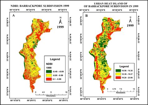 Ndbi And Urban Heat Island Scenario Of Barrackpore Sub Division In 1999 Download Scientific