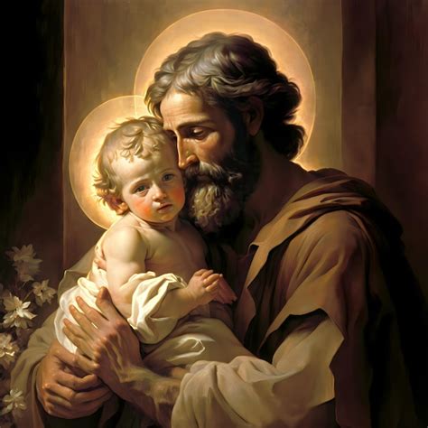 Premium AI Image St Joseph With Baby Jesus