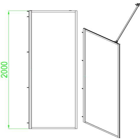 Grade A1 Black 1000 Framed Wet Room Shower Screen With Wall Support