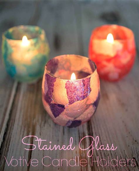 Stained Glass Votive Candle Holders Easy To Make Christmas Presents