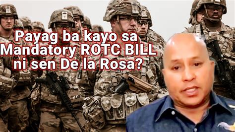 Payag Ba Kayo Sa Mandatory Rotc Bill Ni Sen De La Rosa Youtube