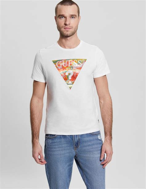 Shop Guess Online Triangle Logo T Shirt