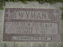 Louise Mary Frocklage Wyman 1921 1982 Mémorial Find a Grave