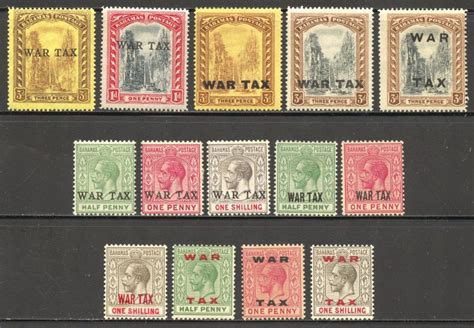 Bahamas Scott MR1 MR14 Unused LHOG 1918 19 War Tax Complete Set SCV