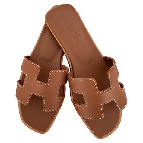 Hermes Oran Sandals Gold Box Leather At Stdibs