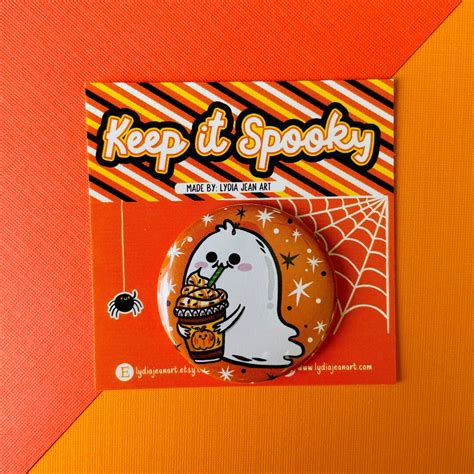 Pumpkin Spice Ghost Lil Ghostie For Halloween Lovers Latte Pin