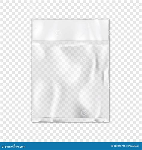 Clear Vinyl Zipper Pouch Vector Mockup Set Blank Empty Plastic Bag