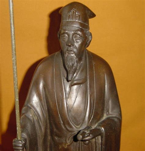 Antique Japanese Taisho Period Bronze Scholar C1925 For Sale