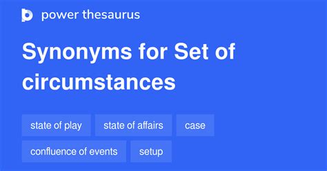 Set Of Circumstances Synonyms 47 Words And Phrases For Set Of