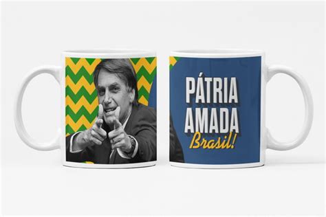 Caneca Do Bolsonaro Patria Amada Brasil Azul Elo7