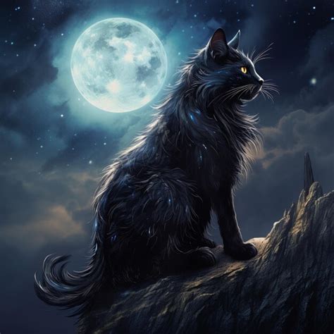 Premium Photo Illustration Of A Black Panther Cat Decorated With