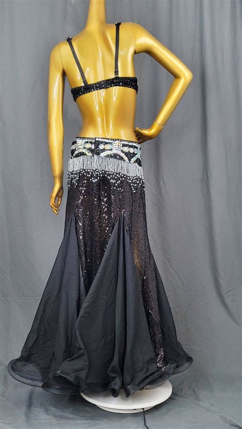 Hand Made Beaded Belly Dance Samba Costume Goldblack And Etsy