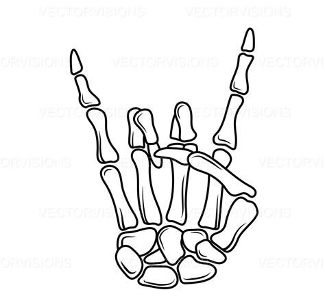 Skeleton Hand Sign Svg Rock N Roll Sign Svg Hand Sign Svg Cricut Skeleton Svg Cut To File